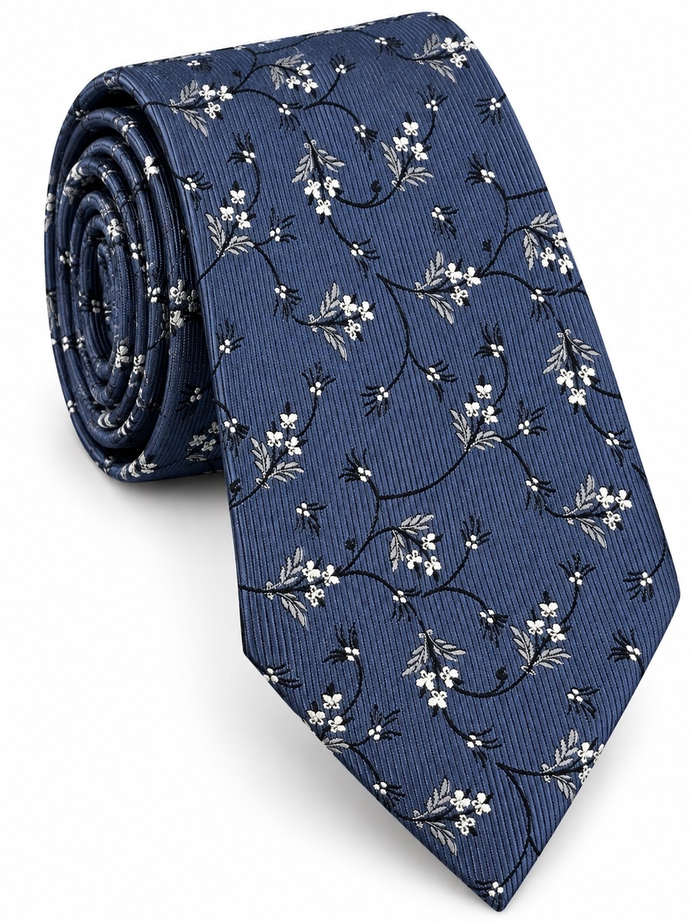 Thomas Pink London Blue Floral 100% Silk Woven England Tie1